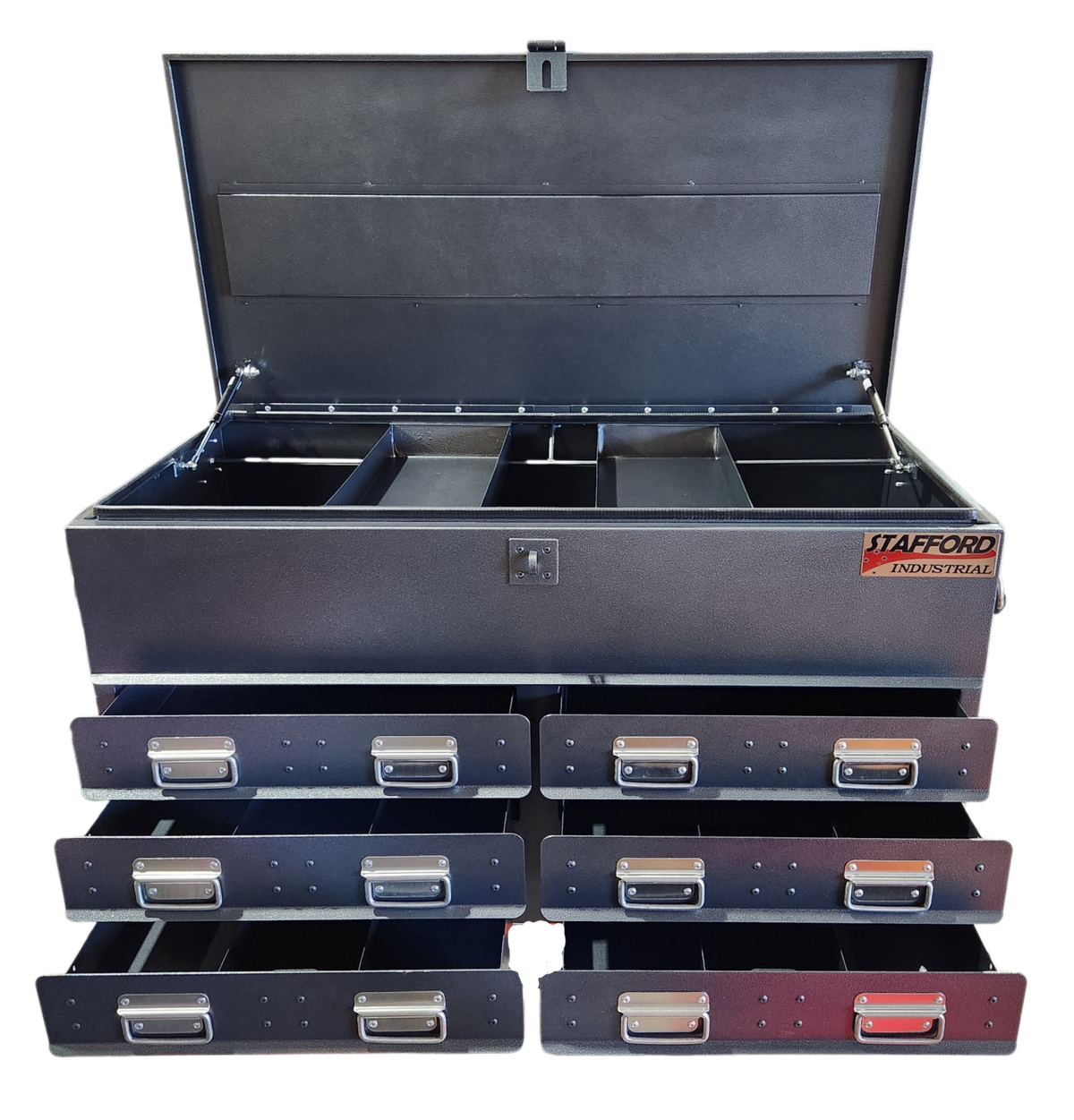 STAFFORD INDUSTRIAL BLACK 1100MM 6 DRAWER UTE BOX