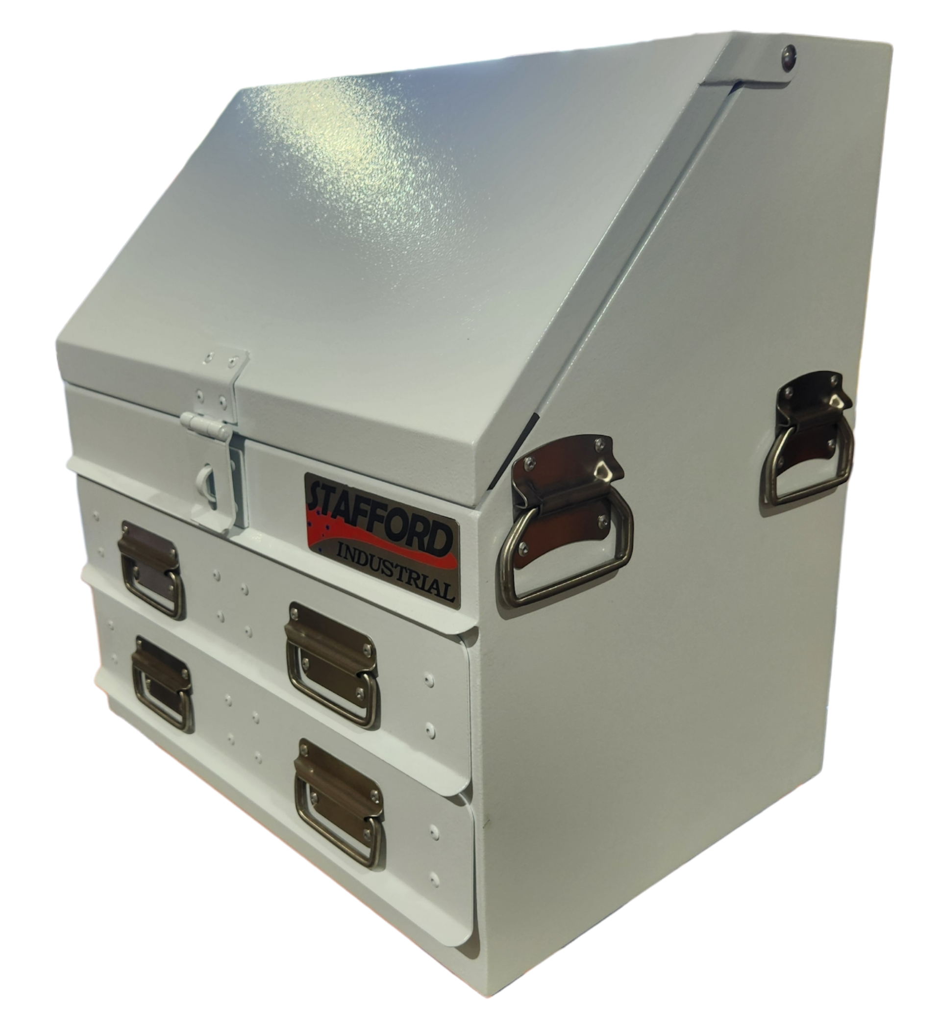 STAFFORD INDUSTRIAL TC550 SERIES UTE BOX 2 DR WHITE UTE BOX ANGLED