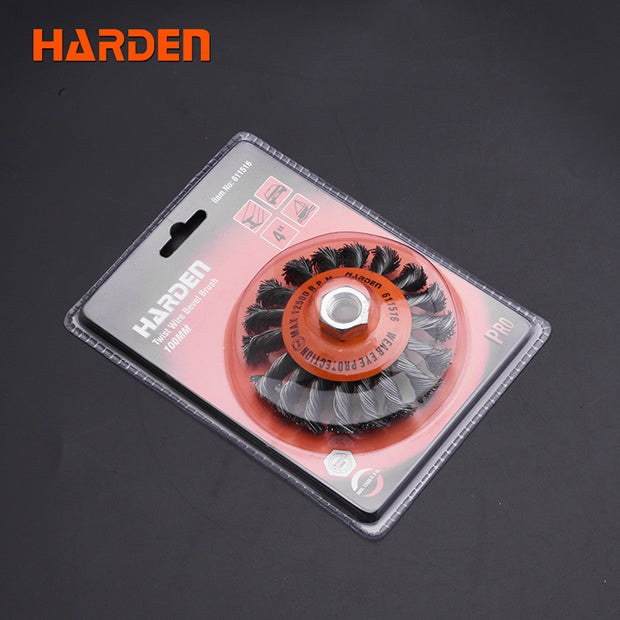 HARDEN 100MMXM14x2.0 TWIST WIRE BEVEL BRUSH