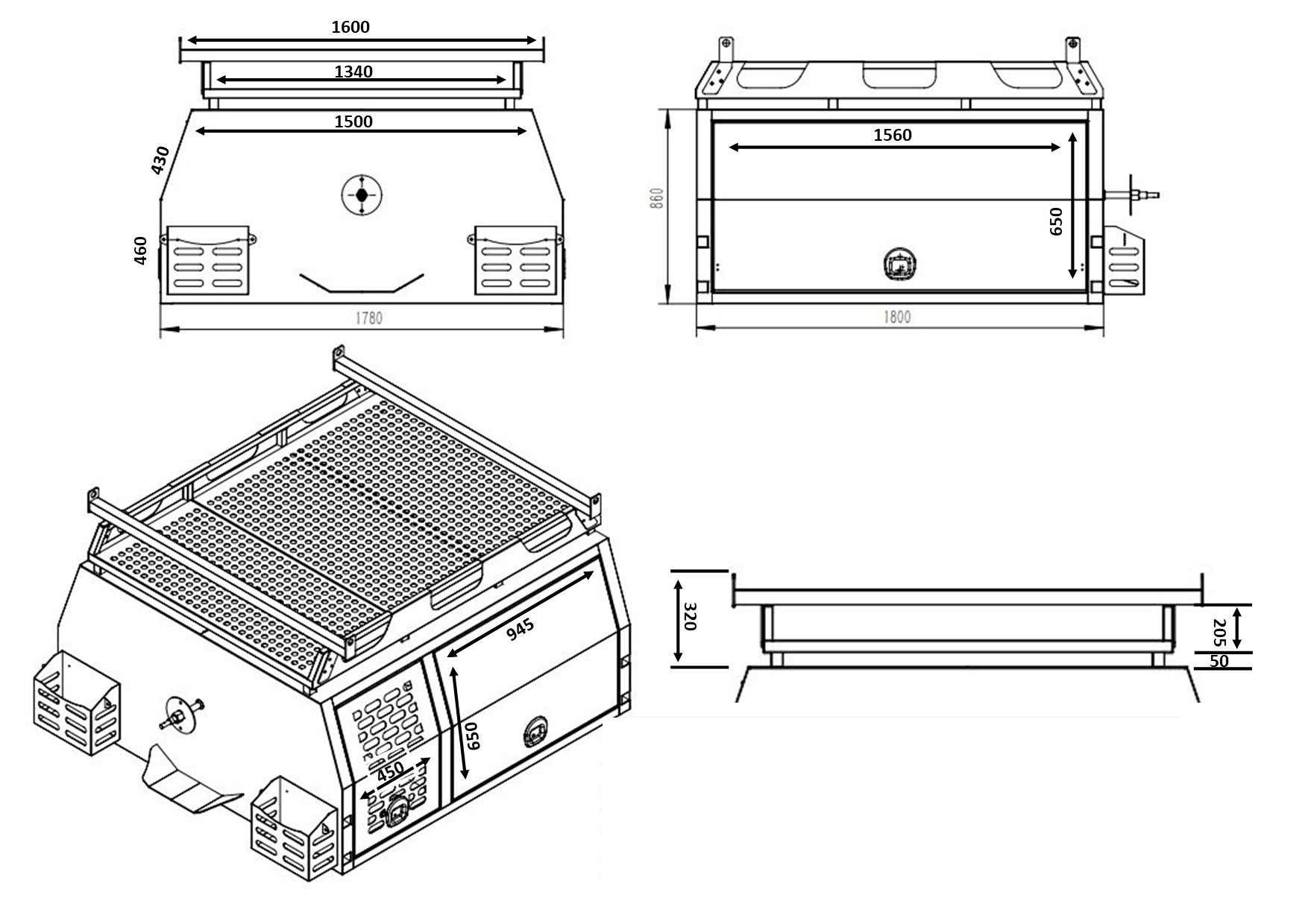 STAFFORD INDUSTRIAL MAXI CANOPY 1800X860X1780 WHITE  3MM