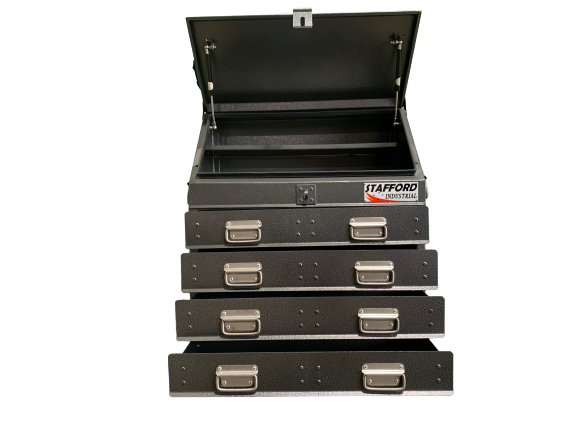 STAFFORD INDUSTRIAL TC700 SERIES 4 DRAWER ANGLE BLACK TOOL BOX