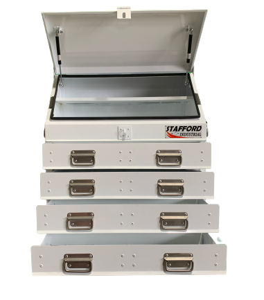 STAFFORD INDUSTRIAL TC700 SERIES 4 DRAWER ANGLE WHITE TOOL BOX